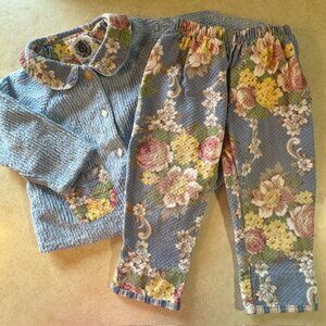 Baby Lulu 2 pc Floral Chenille Outfit 3T Vintage